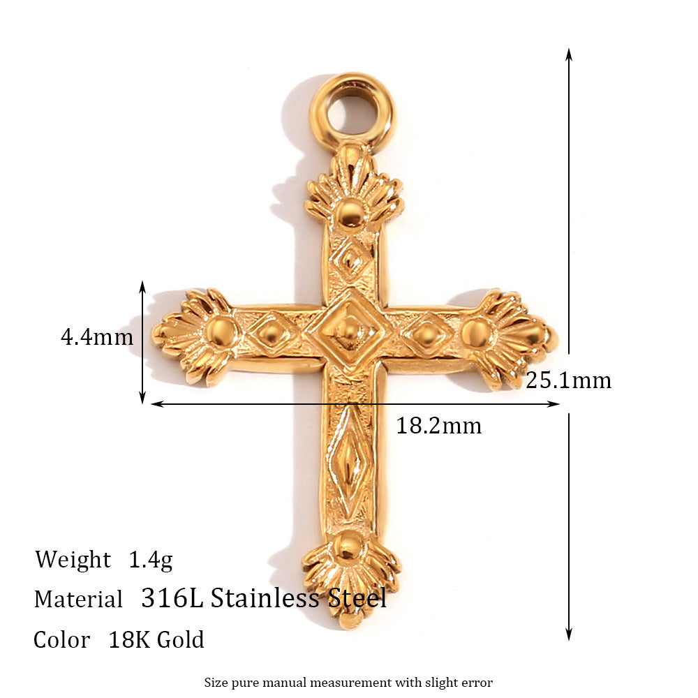 Wholesale Retro Geometric Stainless Steel 18K Gold Plated DIY Jewelry Accessories